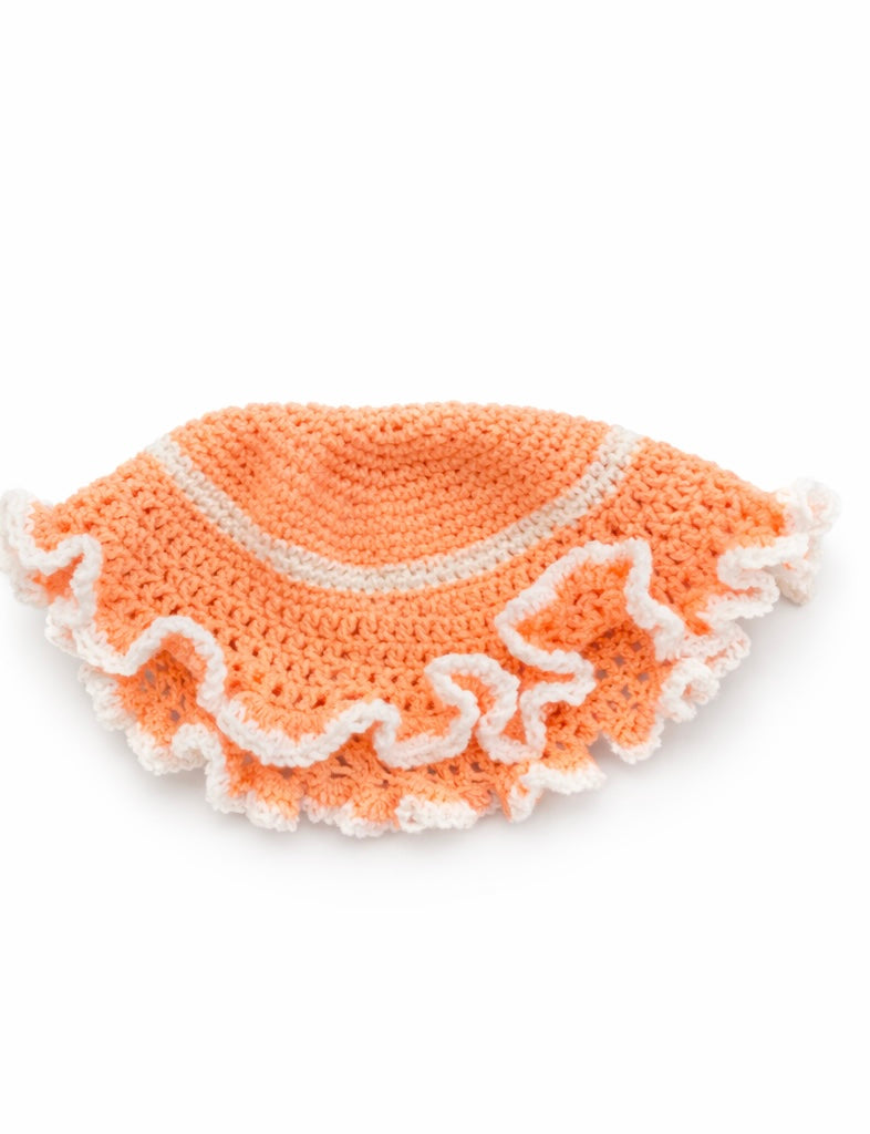 Peaches and cream ruffle hat