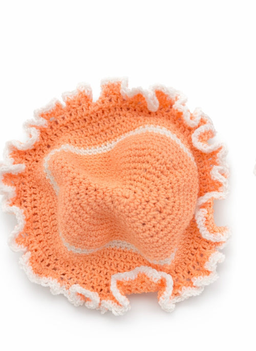 Peaches and cream ruffle hat