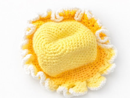 Sunset yellow ruffle hat