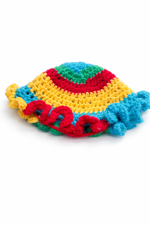 Colorful toddler ruffle hat