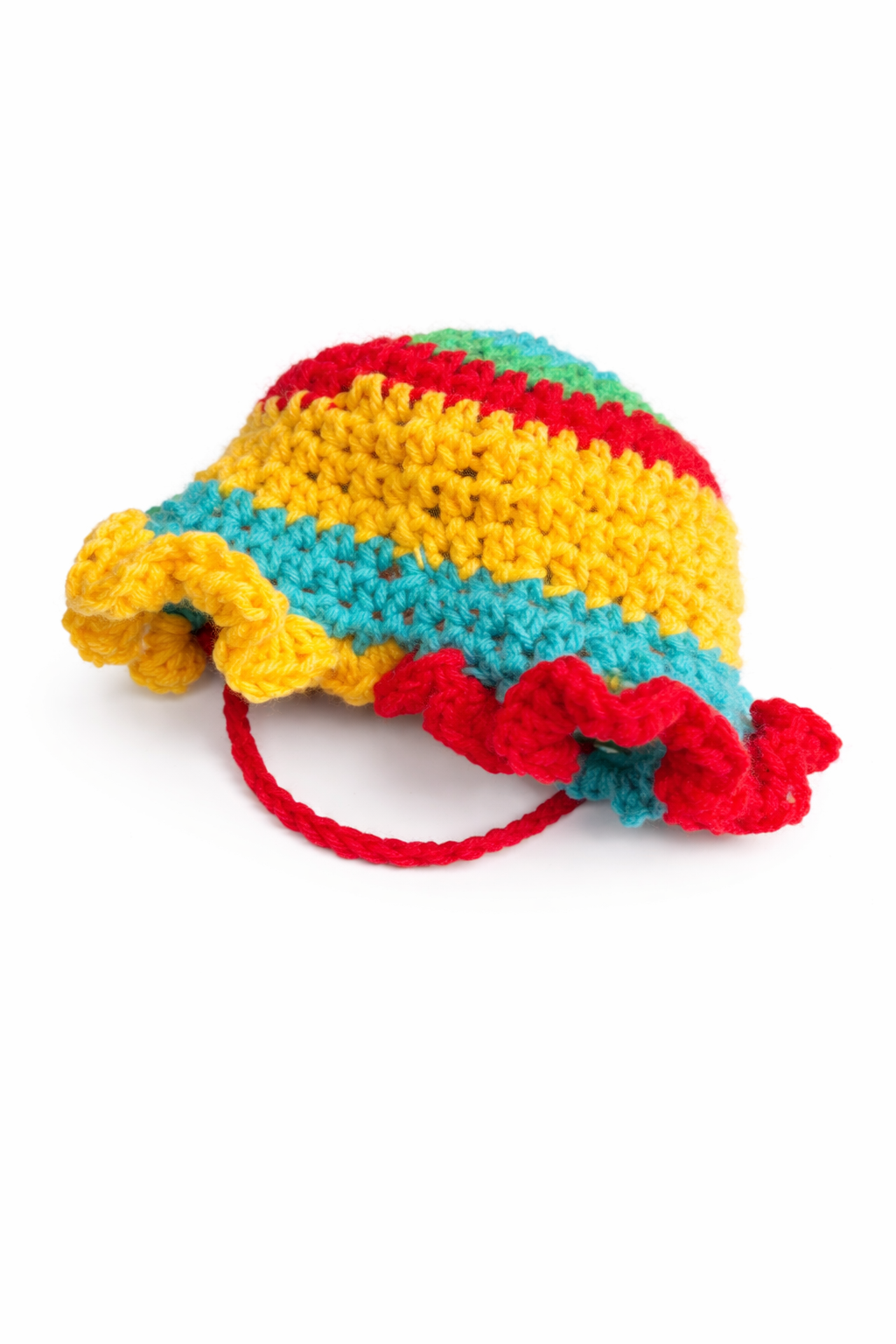 Colorful toddler ruffle hat